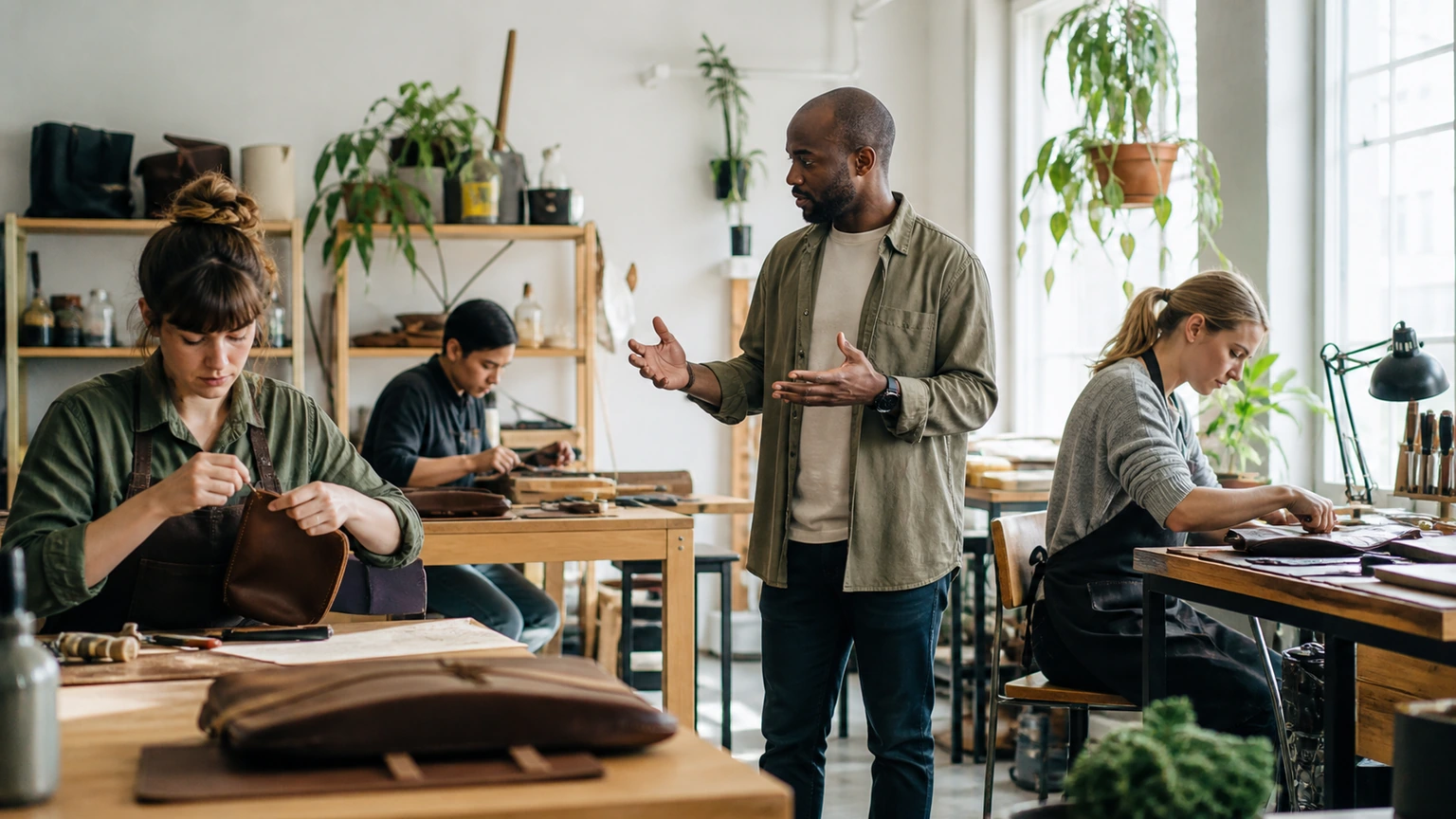 Priorités de travail discutées dans une petite équipe