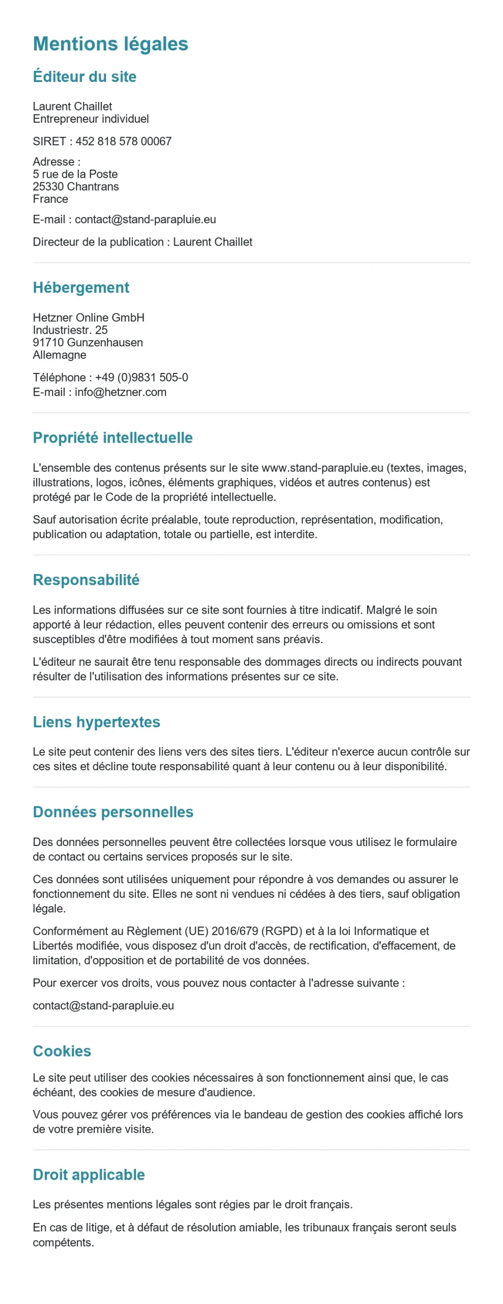 Mentions legales